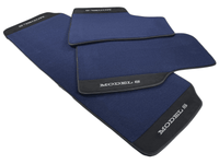 Dark Blue Floor Mats For Tesla Model S With Alcantara Leather - AutoWin