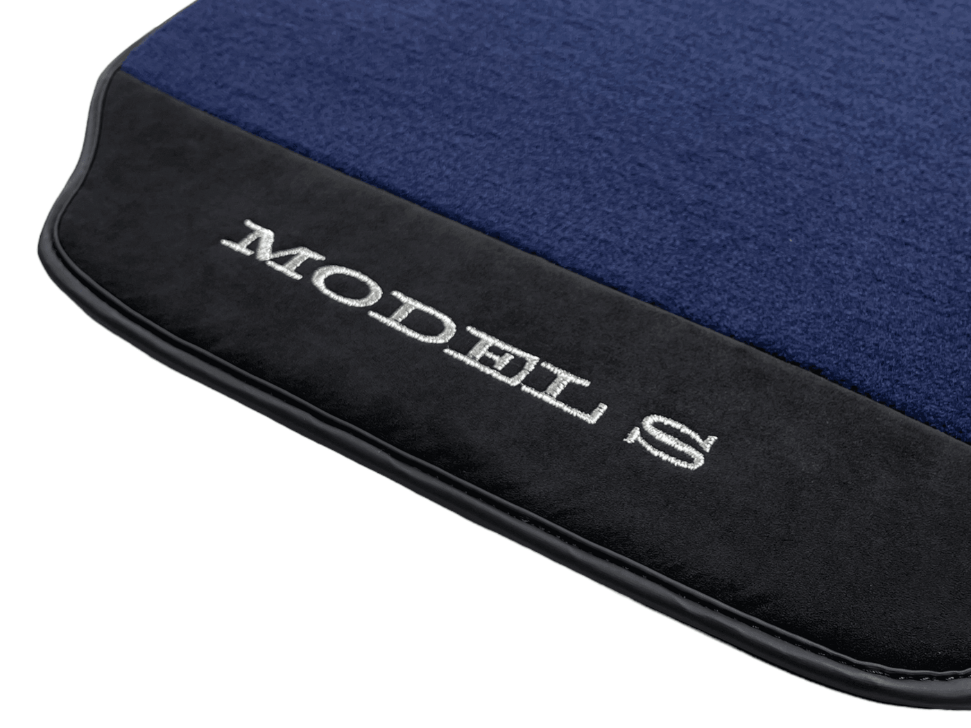 Dark Blue Floor Mats For Tesla Model S With Alcantara Leather - AutoWin