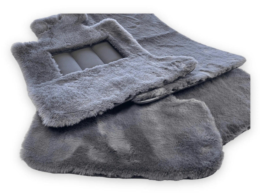 Dark Gray Sheepskin Floor Mats For Bentley Flying Spur (2013-2019) Design Brand - AutoWin