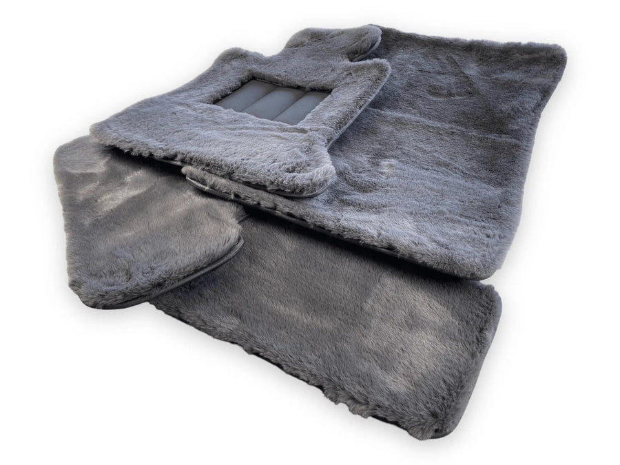 Dark Gray Sheepskin Floor Mats For Bentley Mulsanne (2010-2020) Design Brand - AutoWin