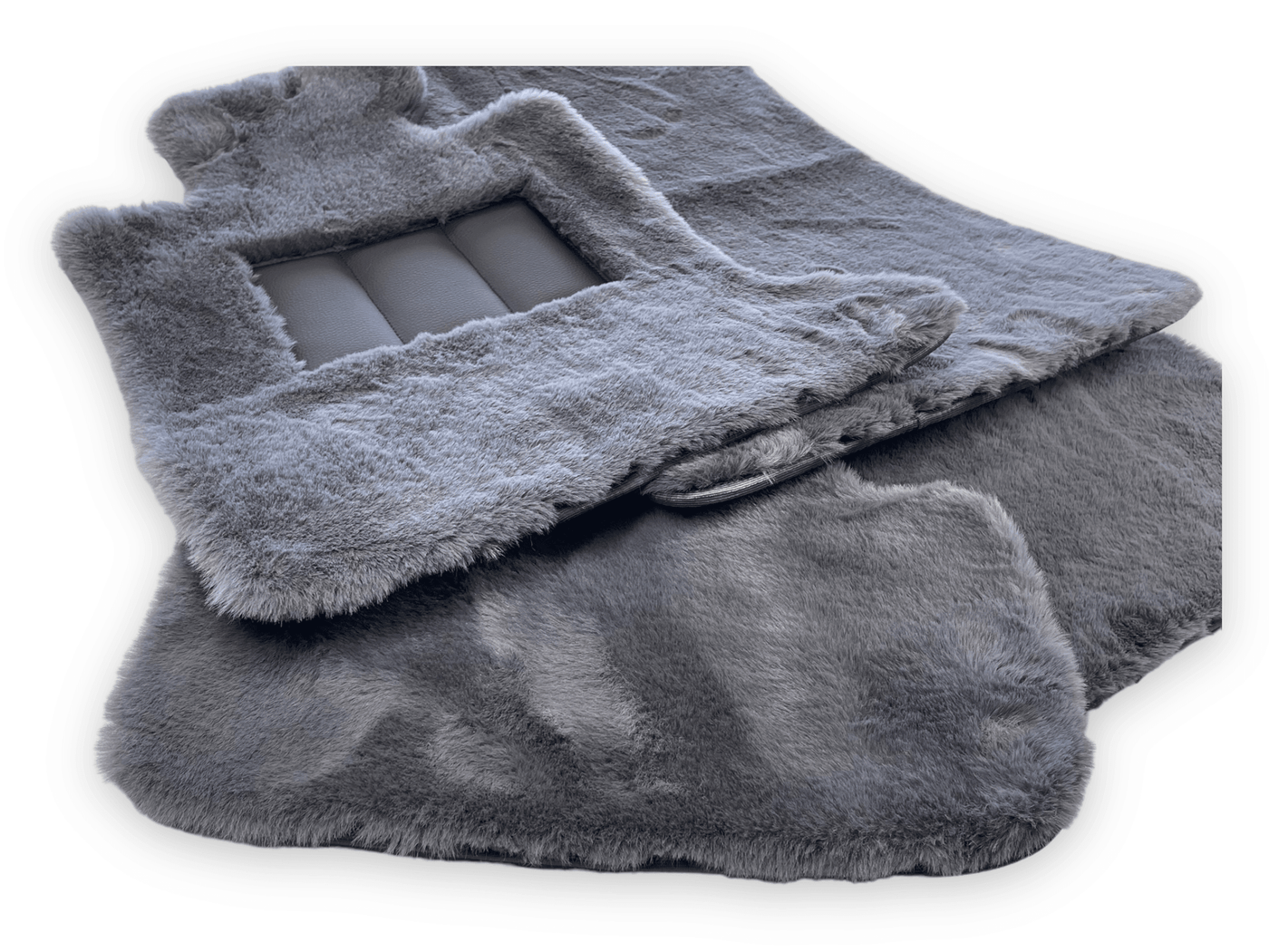 Dark Gray Sheepskin Floor Mats For Rolls Royce Shadow 1965-1977 Er56 Design Brand - AutoWin