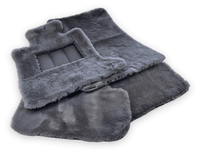 Dark Gray Sheepskin Floor Mats For Rolls Royce Wraith 2013-2023 Er56 Design - AutoWin