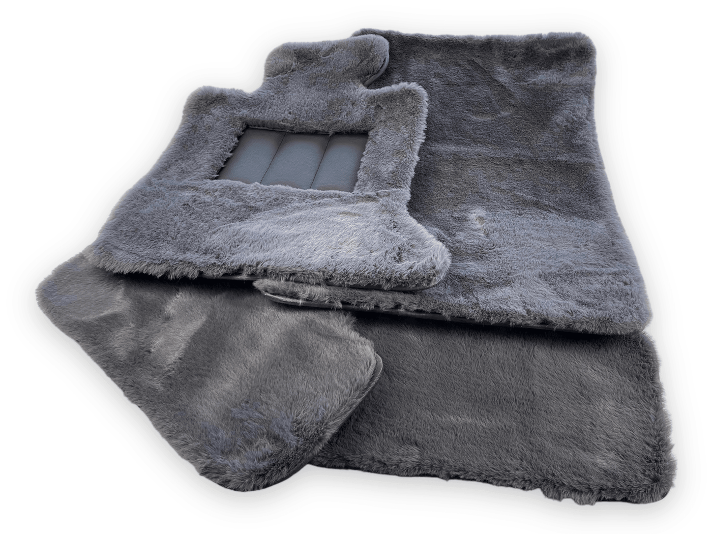 Dark Gray Sheepskin Floor Mats For Rolls Royce Wraith 2013-2023 Er56 Design - AutoWin