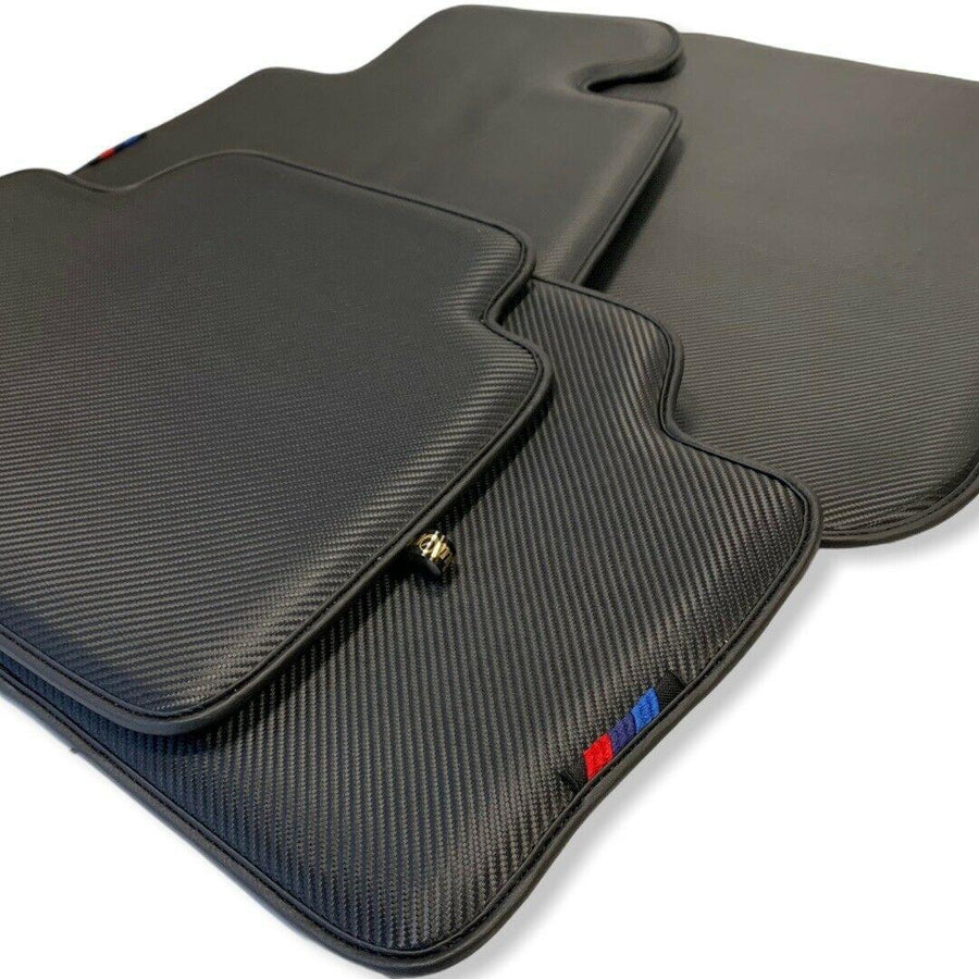 Floor Mats For BMW 3 Series E30 2-doors Coupe Autowin Brand Carbon Fiber Leather - AutoWin