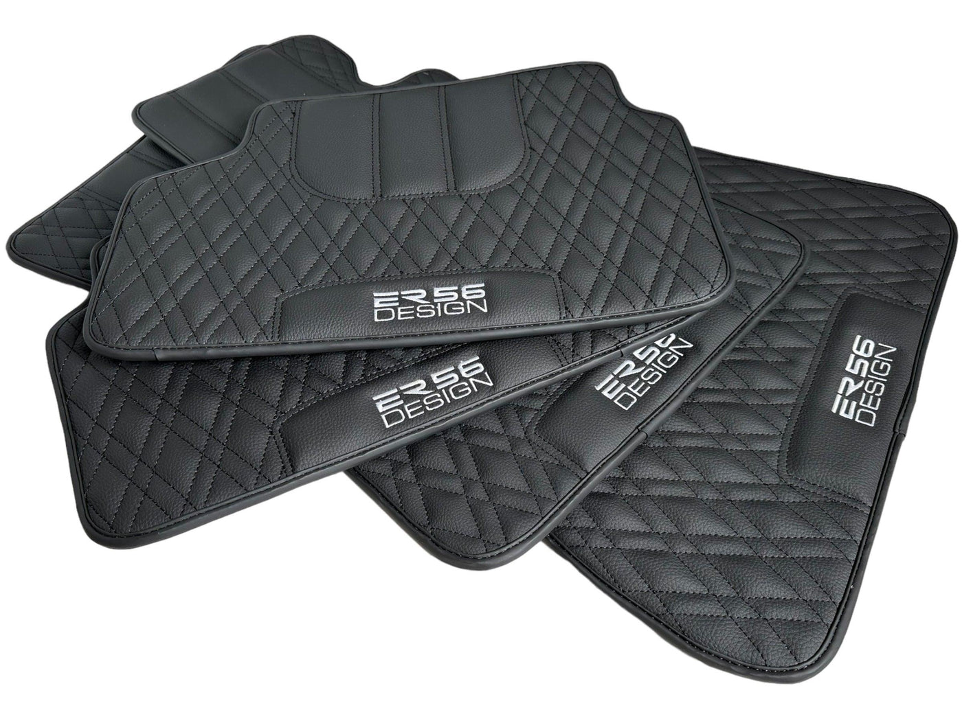 Floor Mats For BMW 3 Series E93 Lci Black Leather Er56 Design - AutoWin