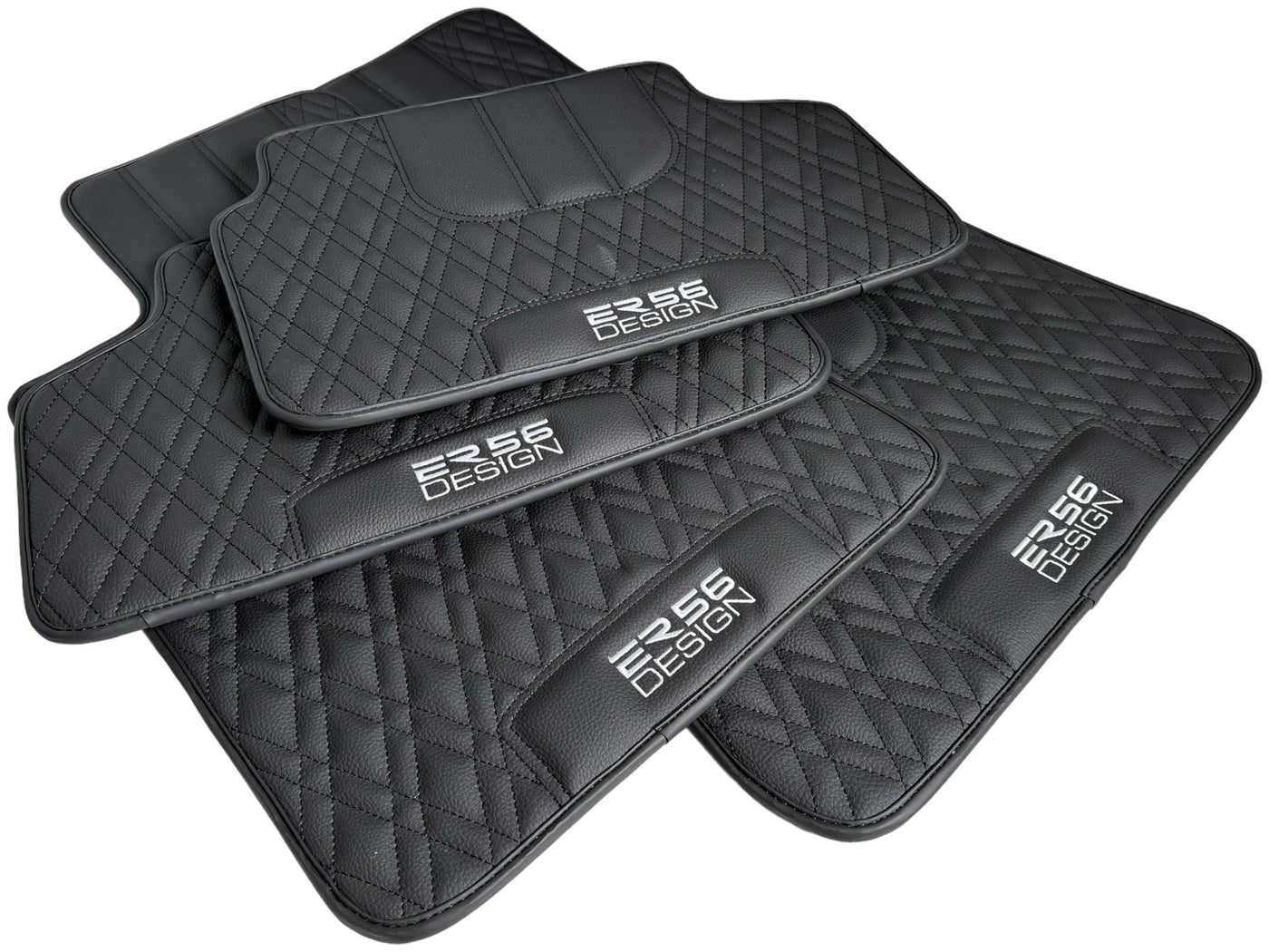 Floor Mats For BMW 5 Series E34 Sedan Black Leather Er56 Design - AutoWin