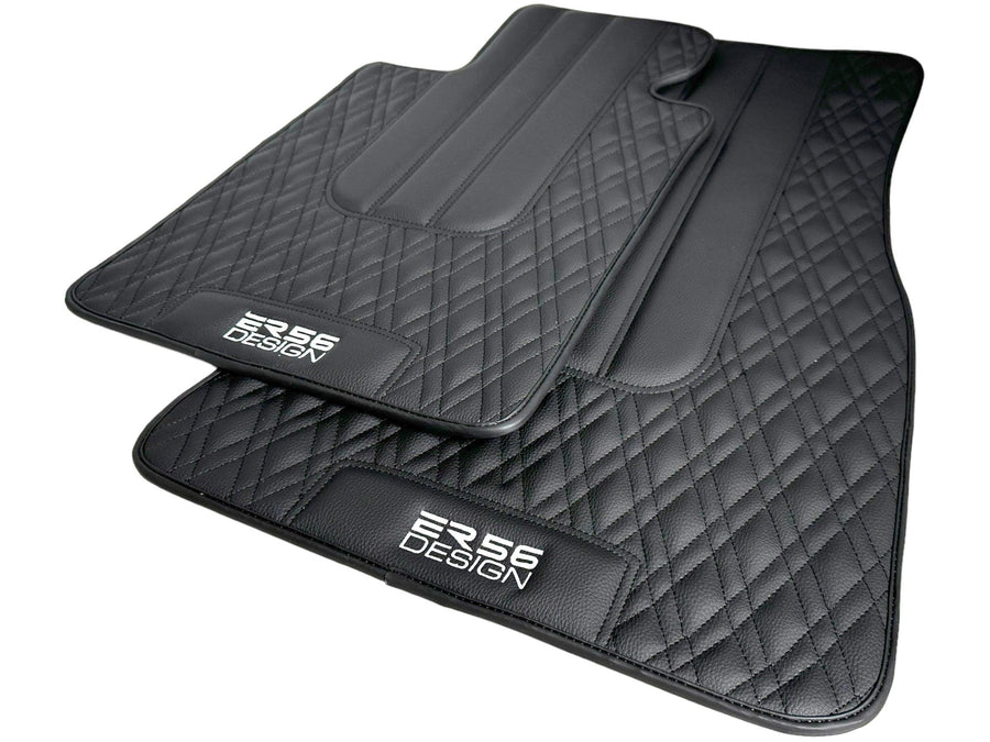 Floor Mats For BMW 6 Series E64 Convertible Black Leather Er56 Design - AutoWin