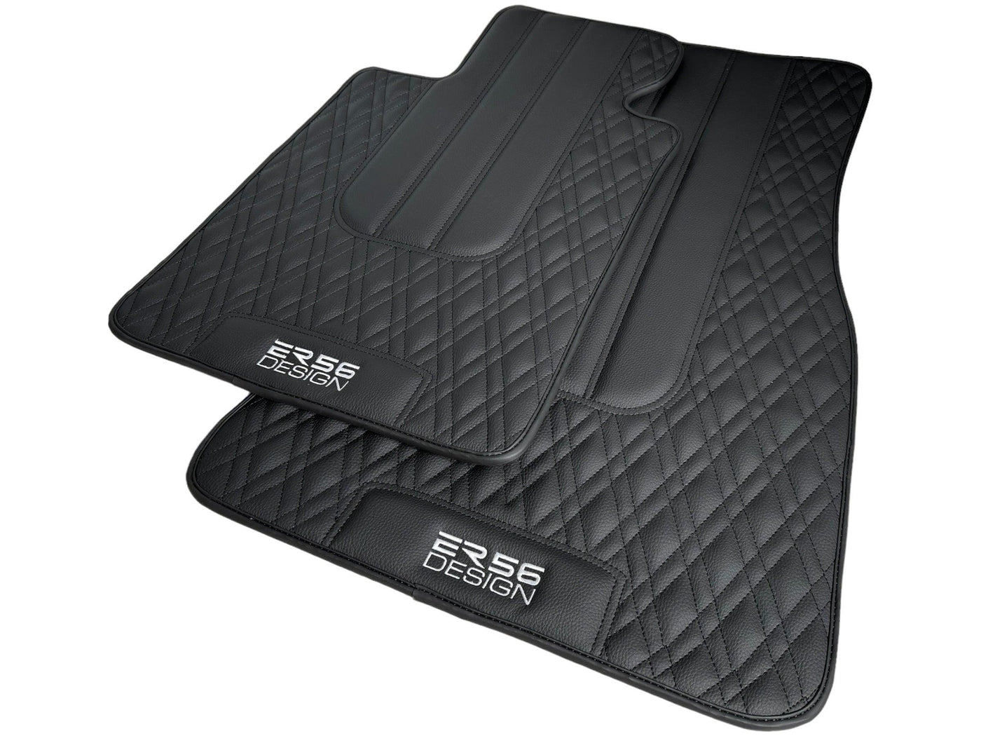 Floor Mats For BMW 7 Series F01 Black Leather Er56 Design - AutoWin
