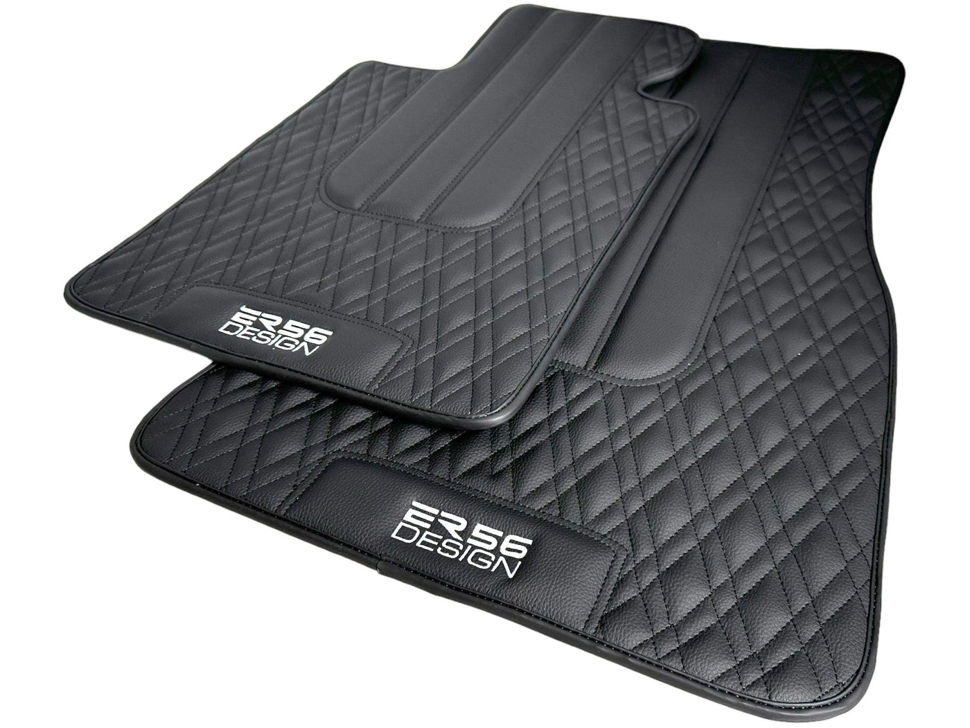 Floor Mats For BMW 7 Series F01 Black Leather Er56 Design - AutoWin