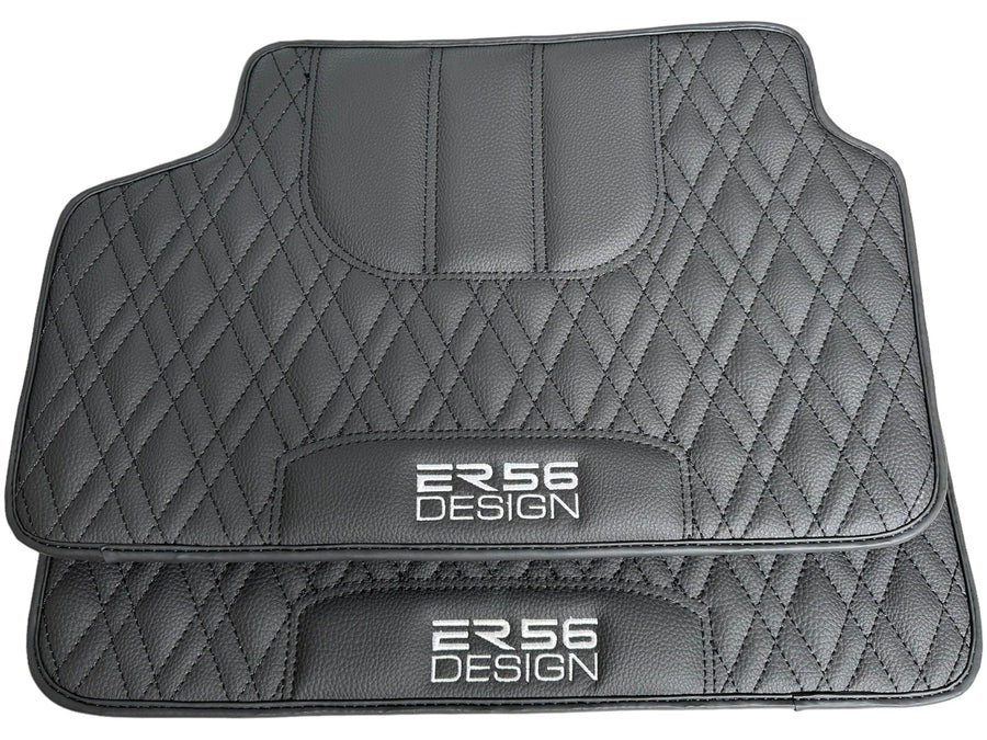 Floor Mats For BMW M3 E92 Black Leather Er56 Design - AutoWin