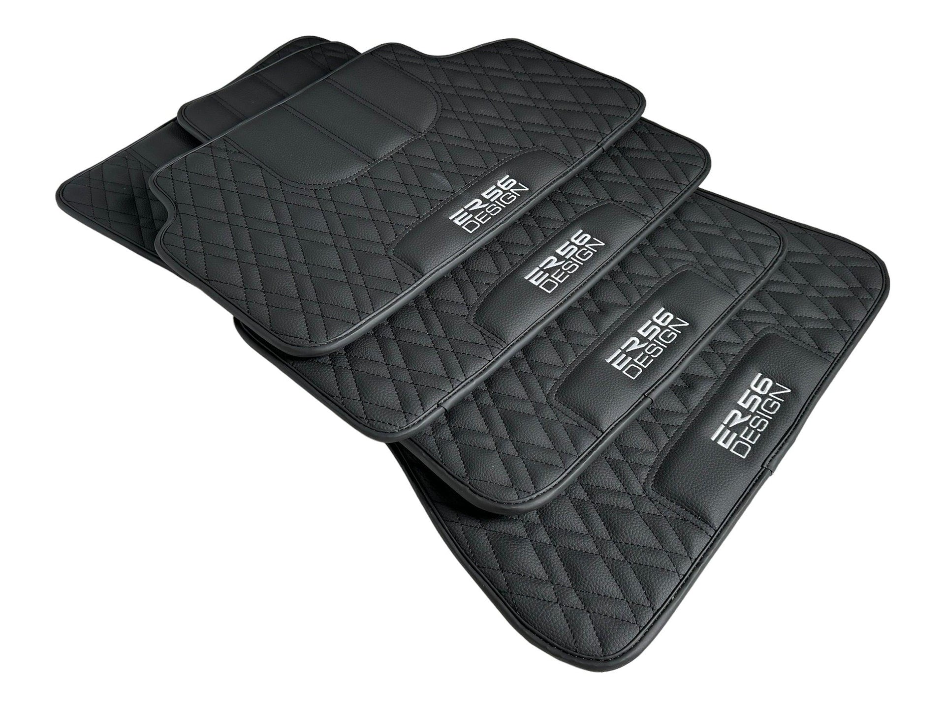 Floor Mats For BMW M4 G82 Coupe Black Leather Er56 Design - AutoWin