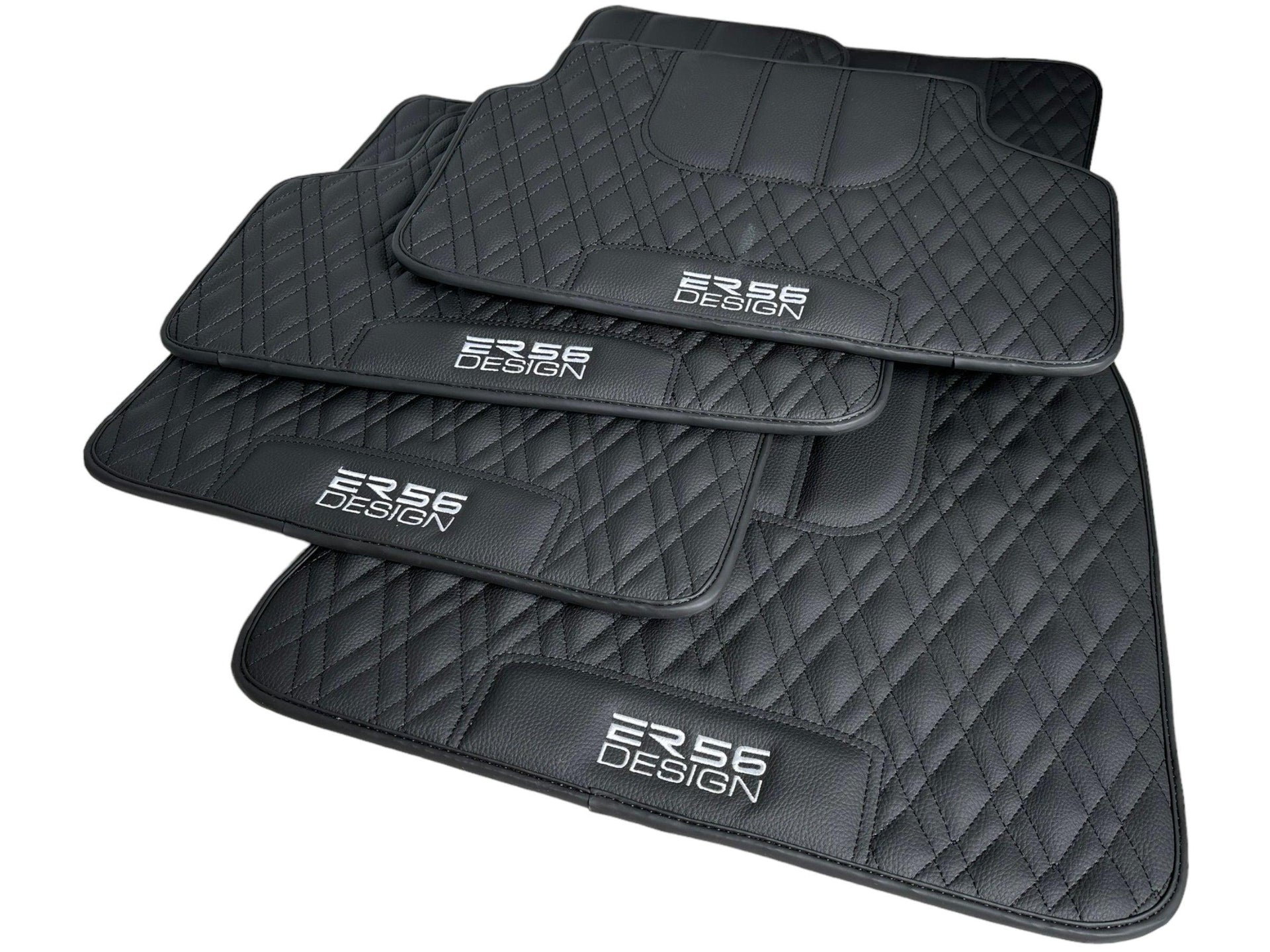 Floor Mats For BMW M8 F93 4-door Gran Coupe Black Leather Er56 Design - AutoWin