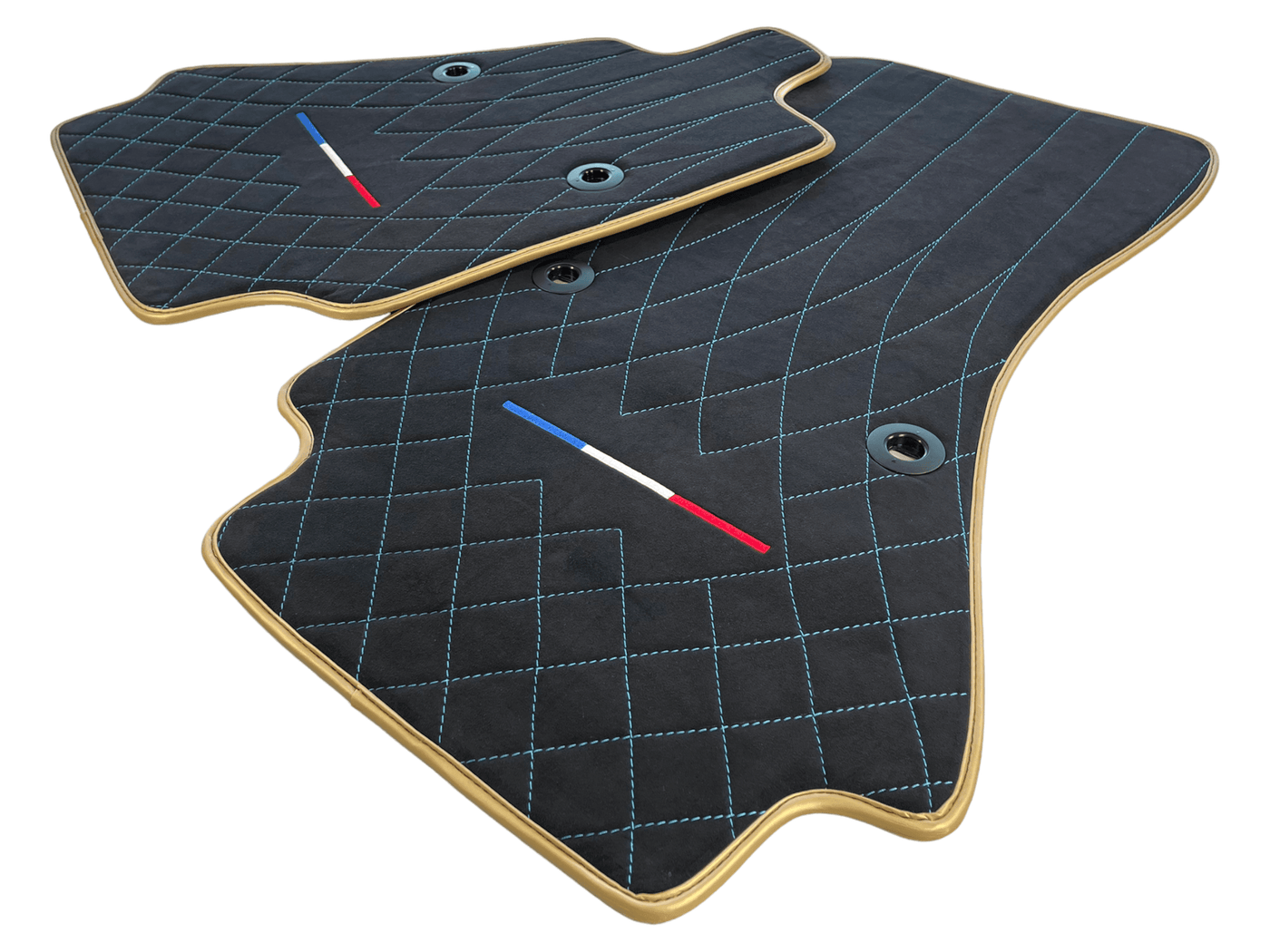 Floor Mats For Bugatti Chiron Alcantara Leather Gold Edition - AutoWin
