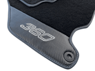 Floor Mats For Ferrari 360 Modena 1999-2005 Black With Carbon Fiber Leather - AutoWin