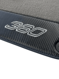 Floor Mats For Ferrari 360 Modena 1999-2005 Gray With Carbon Fiber Leather - AutoWin