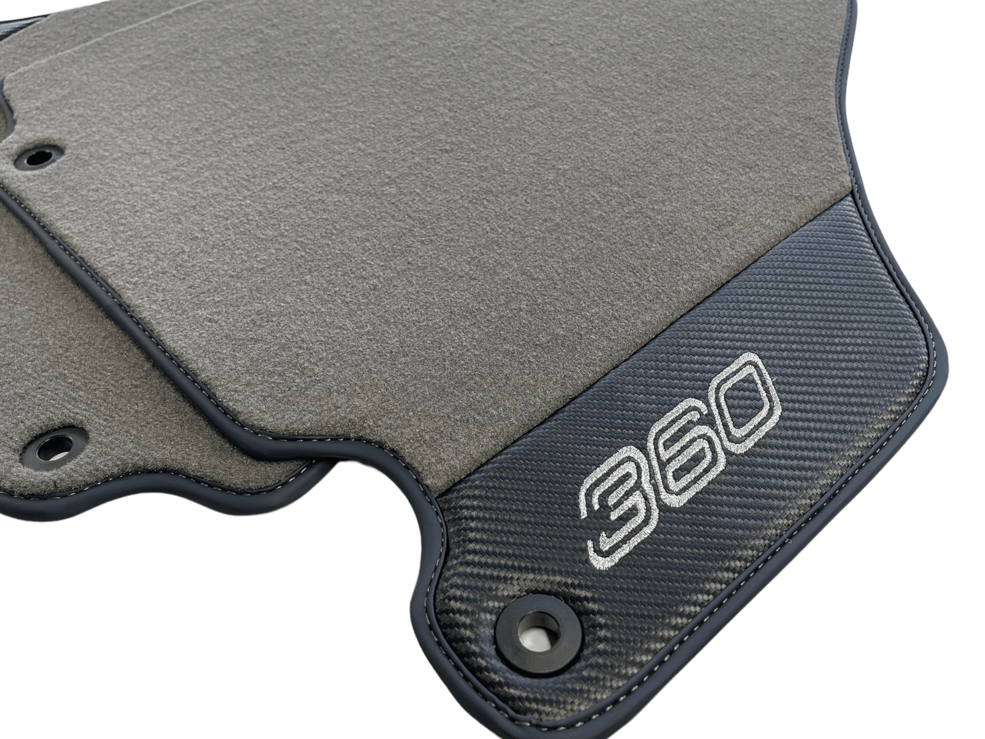 Floor Mats For Ferrari 360 Modena 1999-2005 Gray With Carbon Fiber Leather - AutoWin
