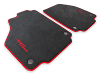 Floor Mats For Ferrari 458 Spider (2012-2015) Alcantara Leather Red Trim - AutoWin