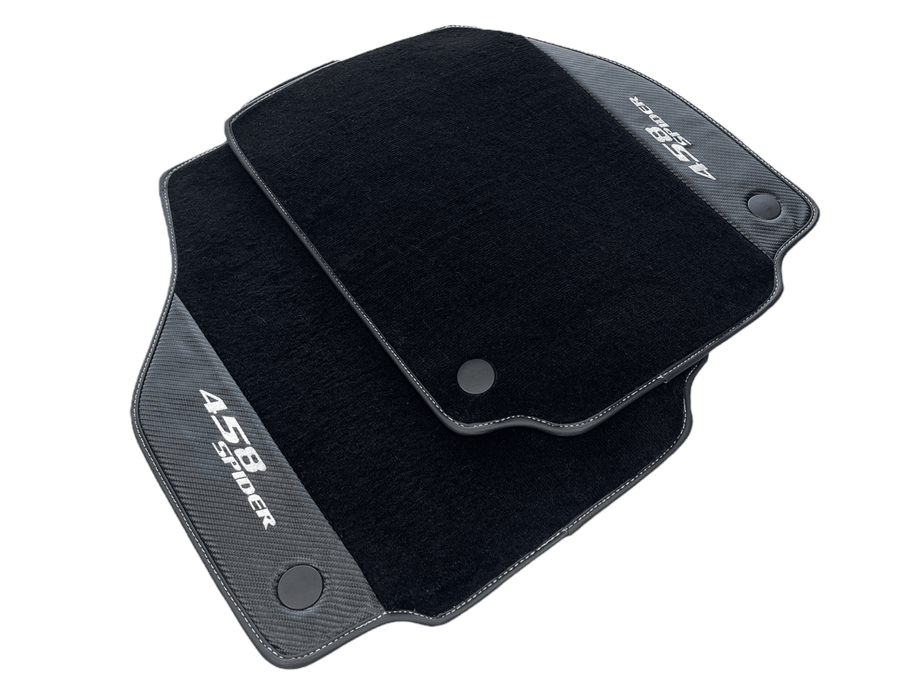 Floor Mats For Ferrari 458 Spider 2012-2015 Carbon Leather - AutoWin