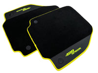 Floor Mats For Ferrari 488 Spider 2015-2022 Leather and Yellow Trim - AutoWin