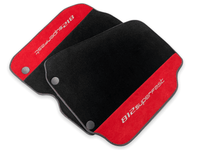 Floor Mats For Ferrari 812 Superfast Red Aclantara And Black Carpet - AutoWin