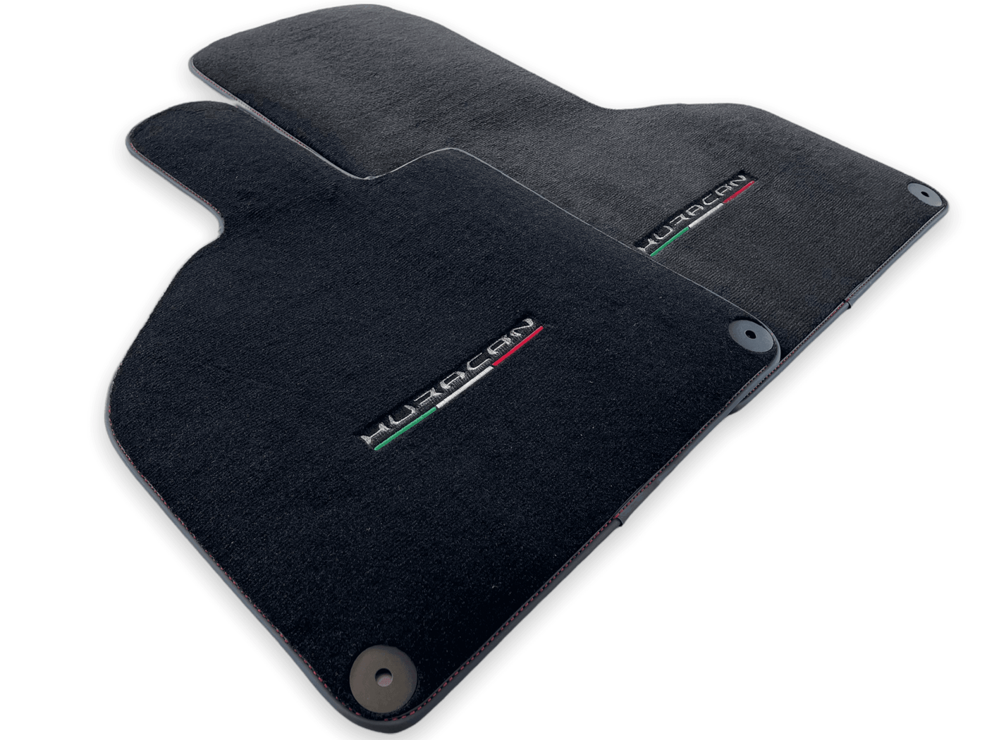 Floor Mats for Lamborghini Huracan With Italian Flag Red Stitch - AutoWin