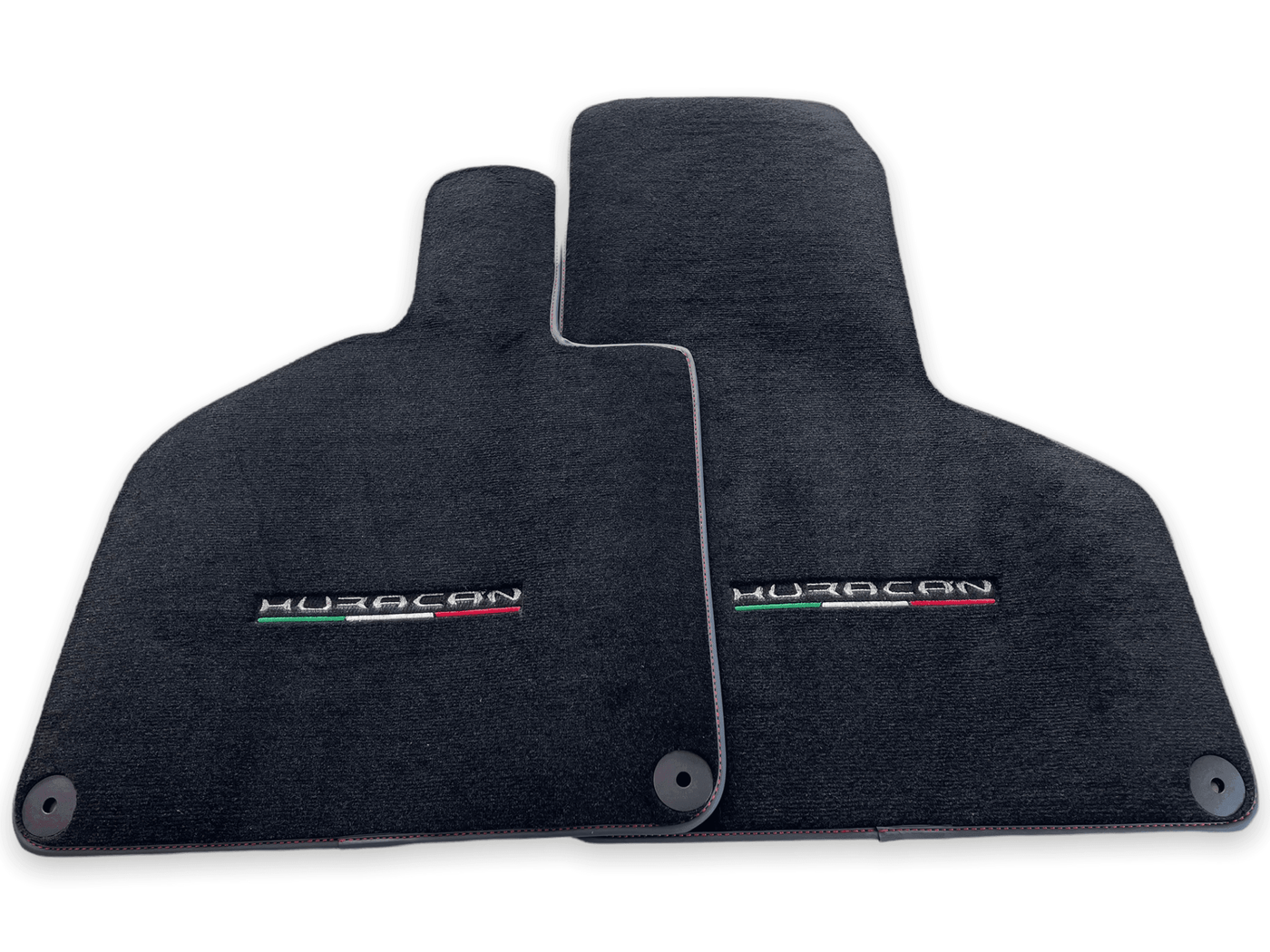 Floor Mats for Lamborghini Huracan With Italian Flag Red Stitch - AutoWin