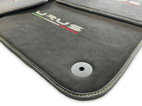 Floor Mats For Lamborghini Urus Alcantara Leather With Yellow Stitching - AutoWin