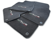 Floor Mats For Lamborghini Urus Alcantara Leather With Yellow Stitching - AutoWin