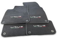 Floor Mats For Lamborghini Urus Alcantara Leather With Yellow Stitching - AutoWin