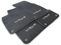 Floor Mats For Lamborghini Urus Alcantara Leather With Yellow Stitching - AutoWin