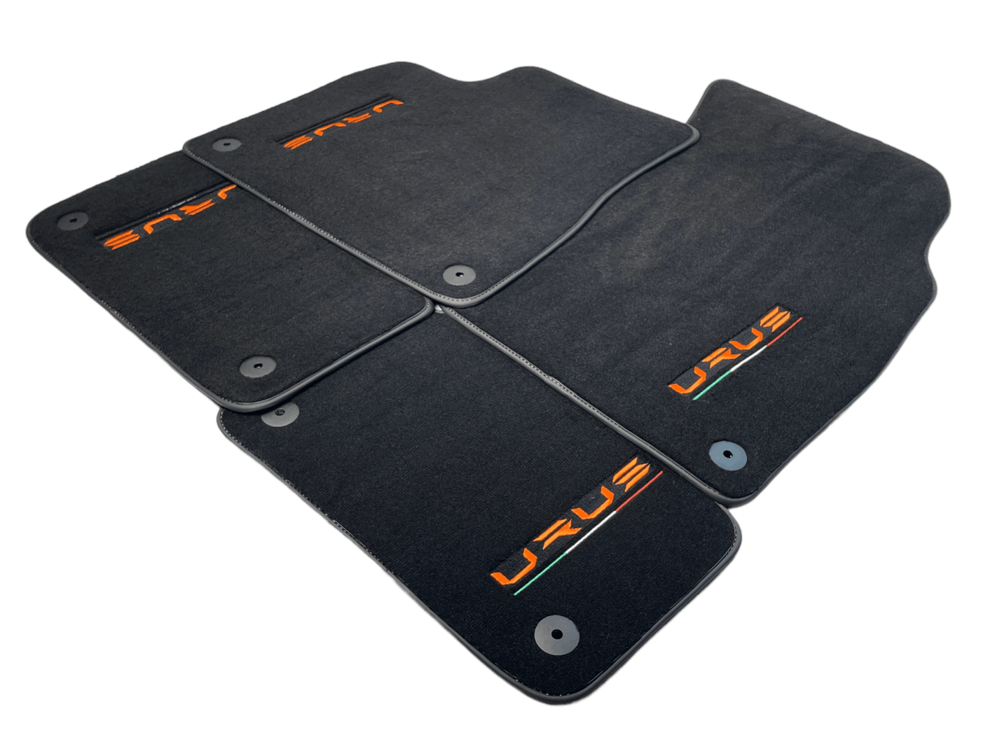 Floor Mats For Lamborghini Urus Black Tailored Orange Edition - AutoWin