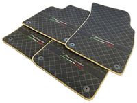 Lamborghini Urus Alcantara Leather Floor Mats with Gold Trim