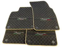 Lamborghini Urus Alcantara Leather Floor Mats with Gold Trim