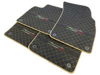 Lamborghini Urus Alcantara Leather Floor Mats with Gold Trim