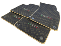 Lamborghini Urus Alcantara Leather Floor Mats with Gold Trim