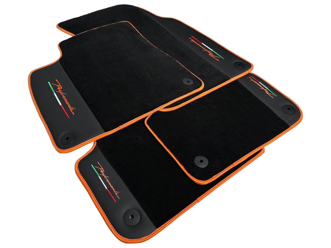 Floor Mats For Lamborghini Urus Performante Leather And Orange Trim - AutoWin