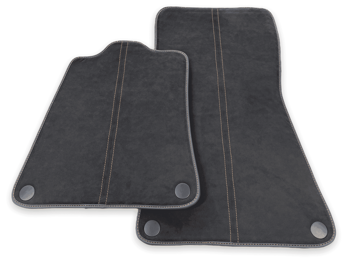 Floor Mats For McLaren 600LT (2018-2020) Alcantara Black Tailored Carpets With Orange Sewing - AutoWin