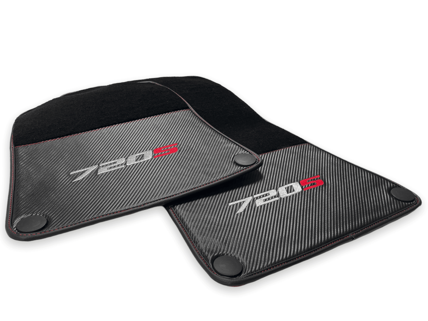 Floor Mats For McLaren 720S Black Tailored Carpets With Carbon - AutoWin