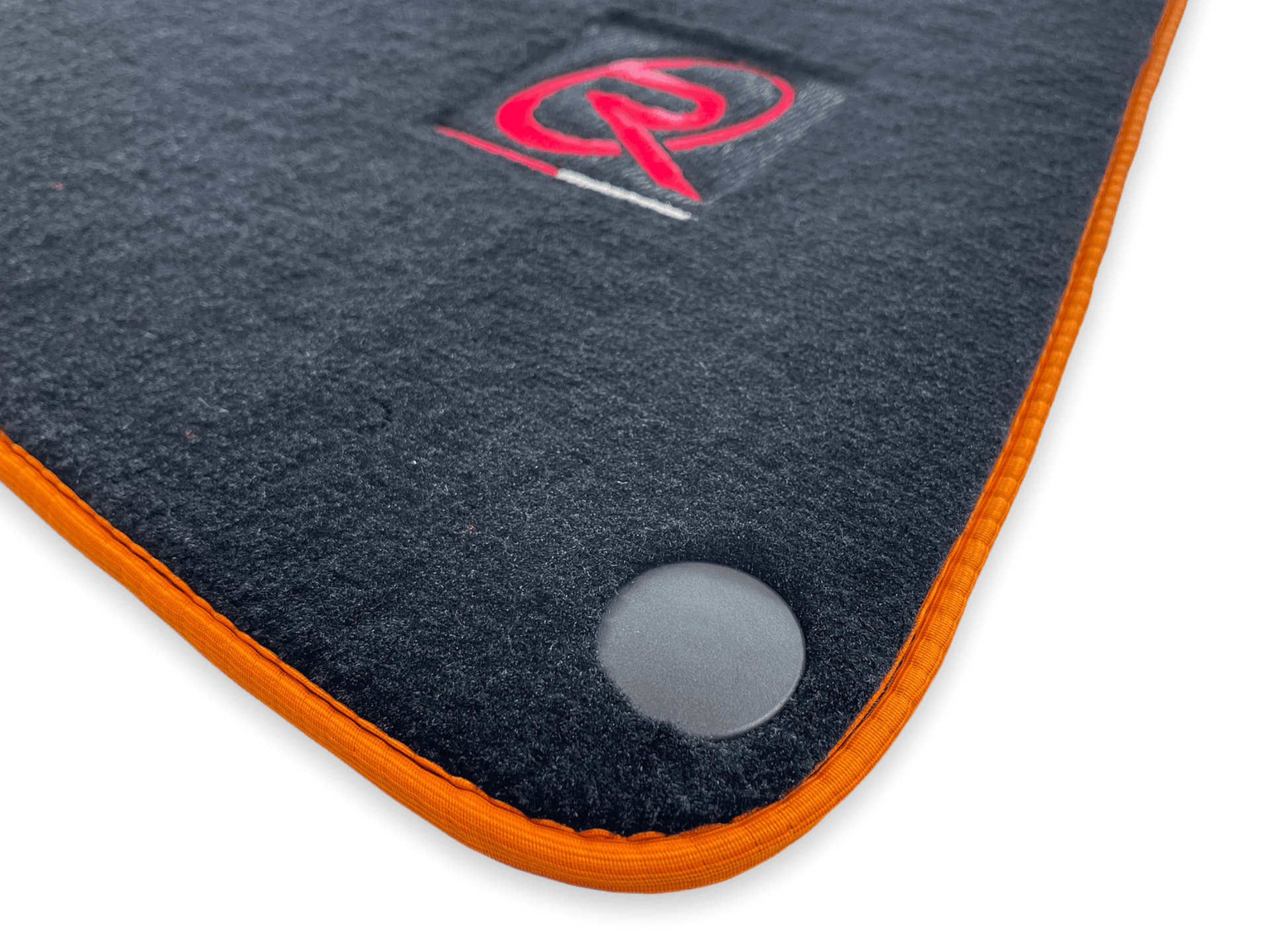 Floor Mats For McLaren MP4 12C Black Tailored Carpets Orange Trim - AutoWin