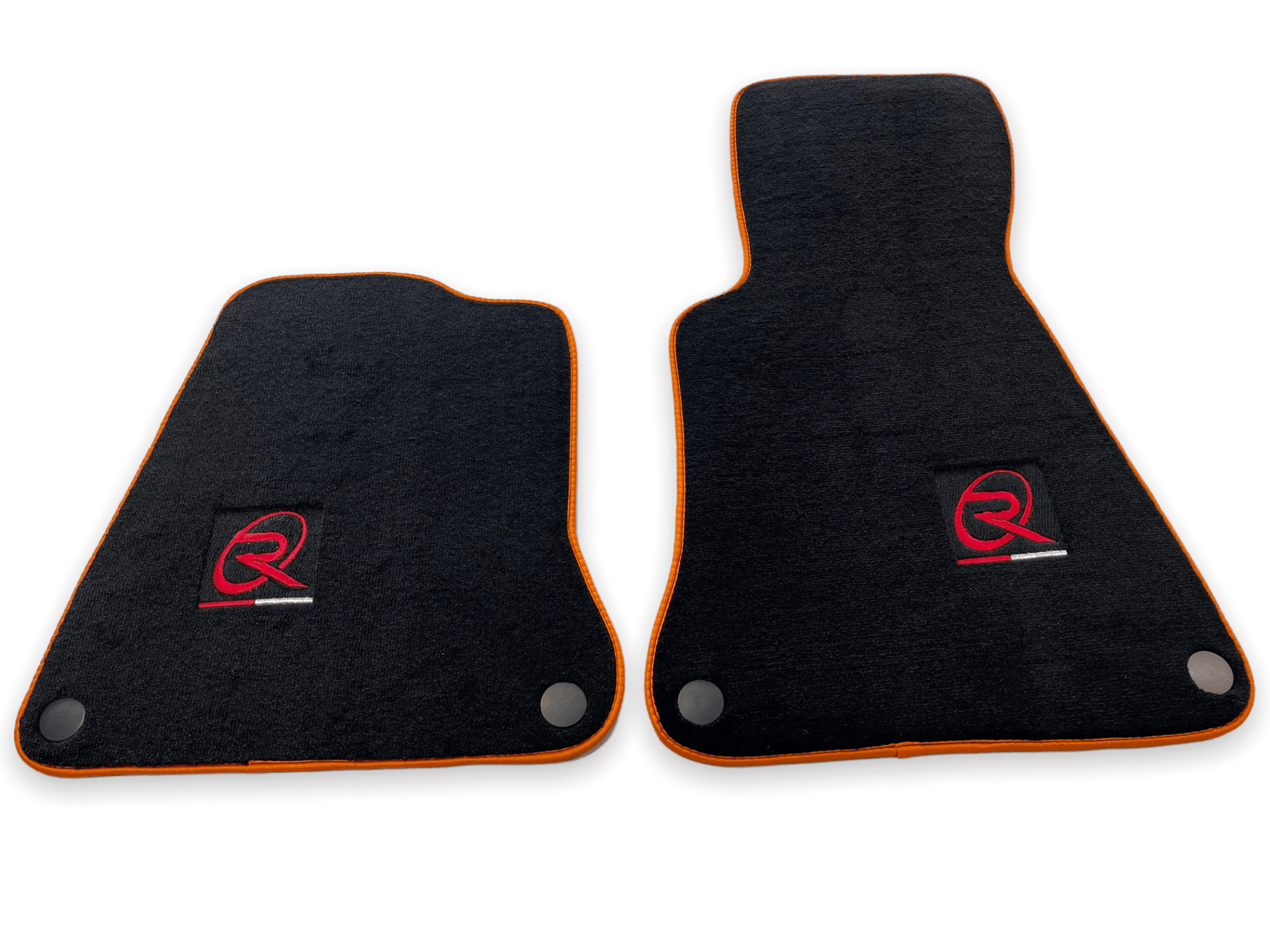 Floor Mats For McLaren MP4 12C Black Tailored Carpets Orange Trim - AutoWin