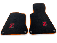 Floor Mats For McLaren MP4 12C Black Tailored Carpets Orange Trim - AutoWin