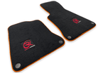 Floor Mats For McLaren MP4 12C Black Tailored Carpets Orange Trim - AutoWin