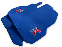 Floor Mats for Nissan GT-R - Tailored Blue Carpets Set with GTR Emblem | AutoWin
