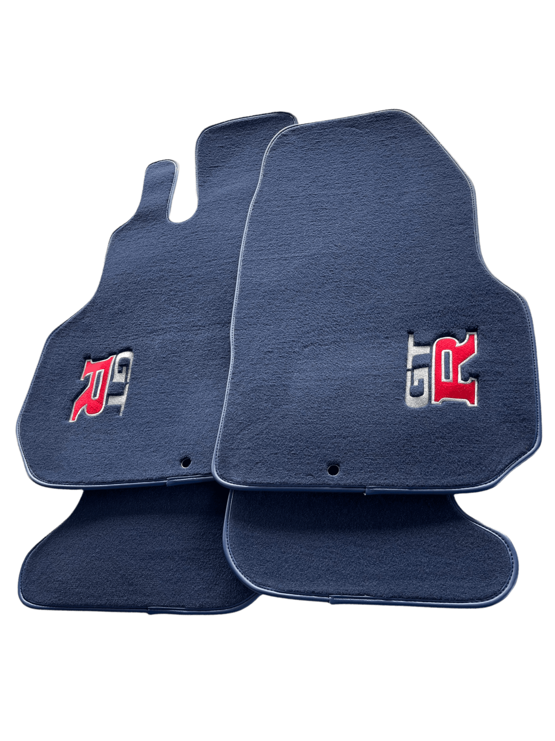 Floor Mats for Nissan GT-R Tailored Dark Blue Carpets Set With GTR Emblem - AutoWin