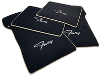 Floor Mats For Plymouth Fury 1957-1968 Black With Beige Trim - AutoWin