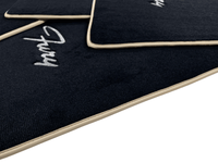 Floor Mats For Plymouth Fury 1957-1968 Black With Beige Trim - AutoWin