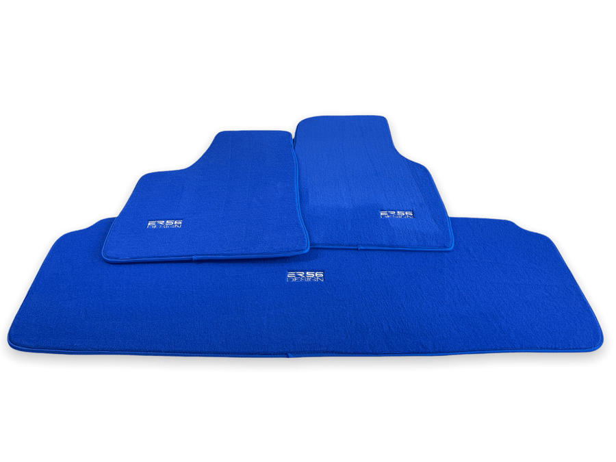 Floor Mats For Tesla Model X (6 Seats) Blue Tailored Carpets ER56 Design - AutoWin