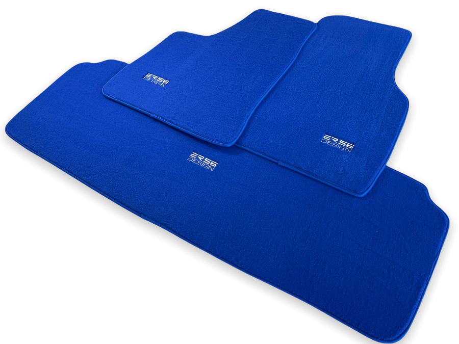 Floor Mats For Tesla Model X (6 Seats) Blue Tailored Carpets ER56 Design - AutoWin
