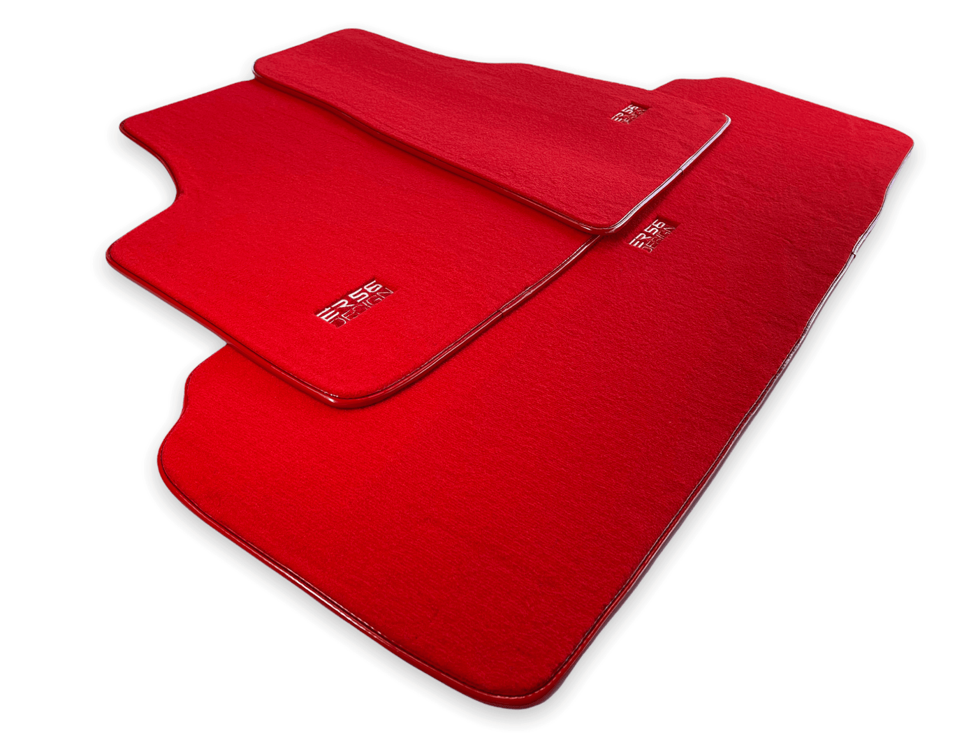 Floor Mats For Tesla Model X (6 Seats) Red Tailored Carpets ER56 Design - AutoWin