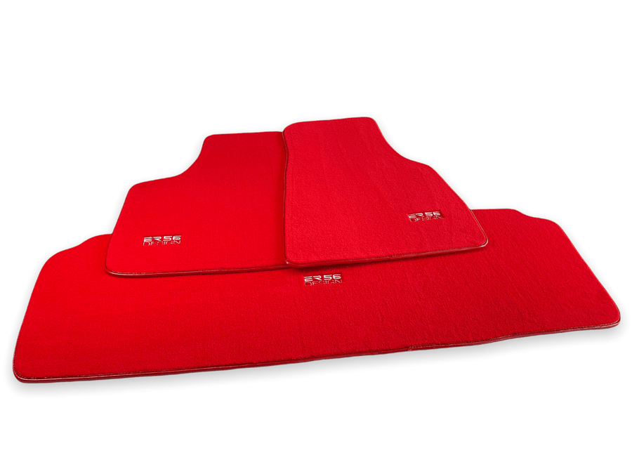 Floor Mats For Tesla Model Y Red Tailored Carpets ER56 Design - AutoWin